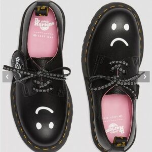 BNIB RARE Dr. Martens x Lazy Oaf 1461 Bex Lo Leather Smiley Sad Face Oxfords